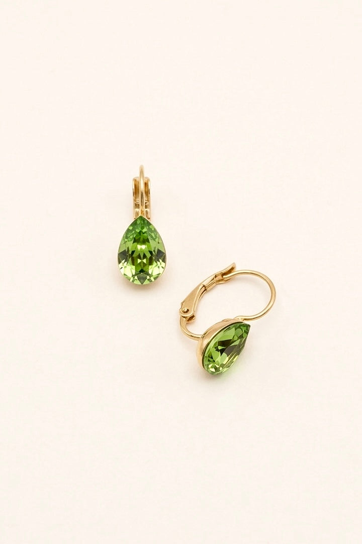 Boucles Bertille mini (vert péridot) - cristal Swarovski®