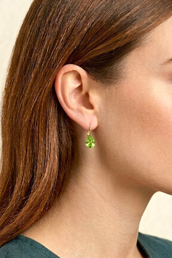Boucles Bertille mini (vert péridot) - cristal Swarovski®