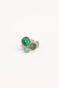 Bague trilogie (cristaux Swarovski® émeraude mix)