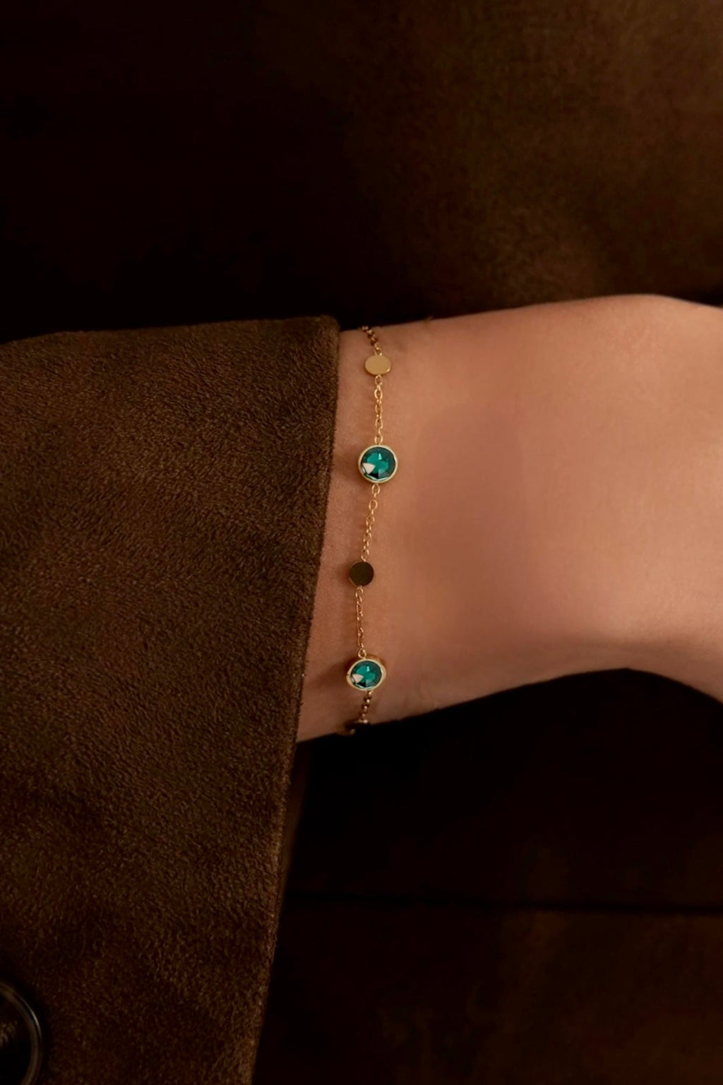 Bracelet riley (cristaux Swarovski® émeraude)