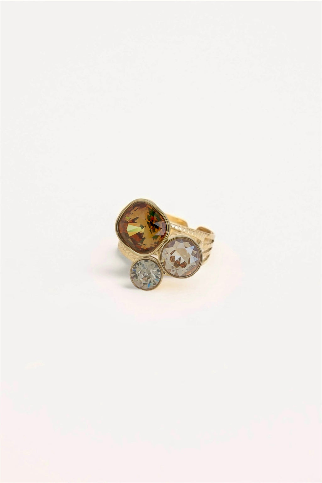 Bague Trilogie (cristal Swarovski® marron clair mix)