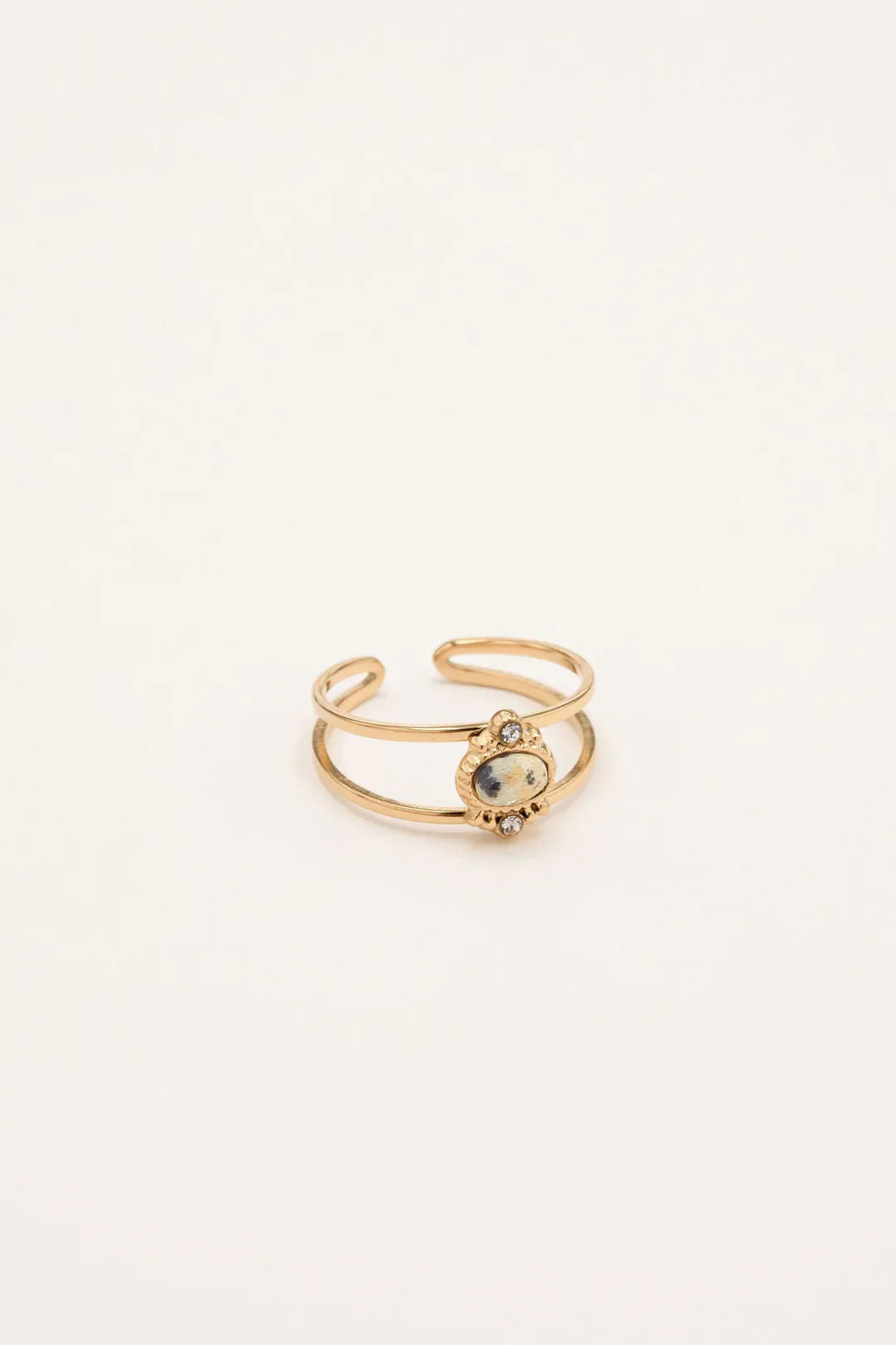Bague Cléo (Jaspe dalmatien)