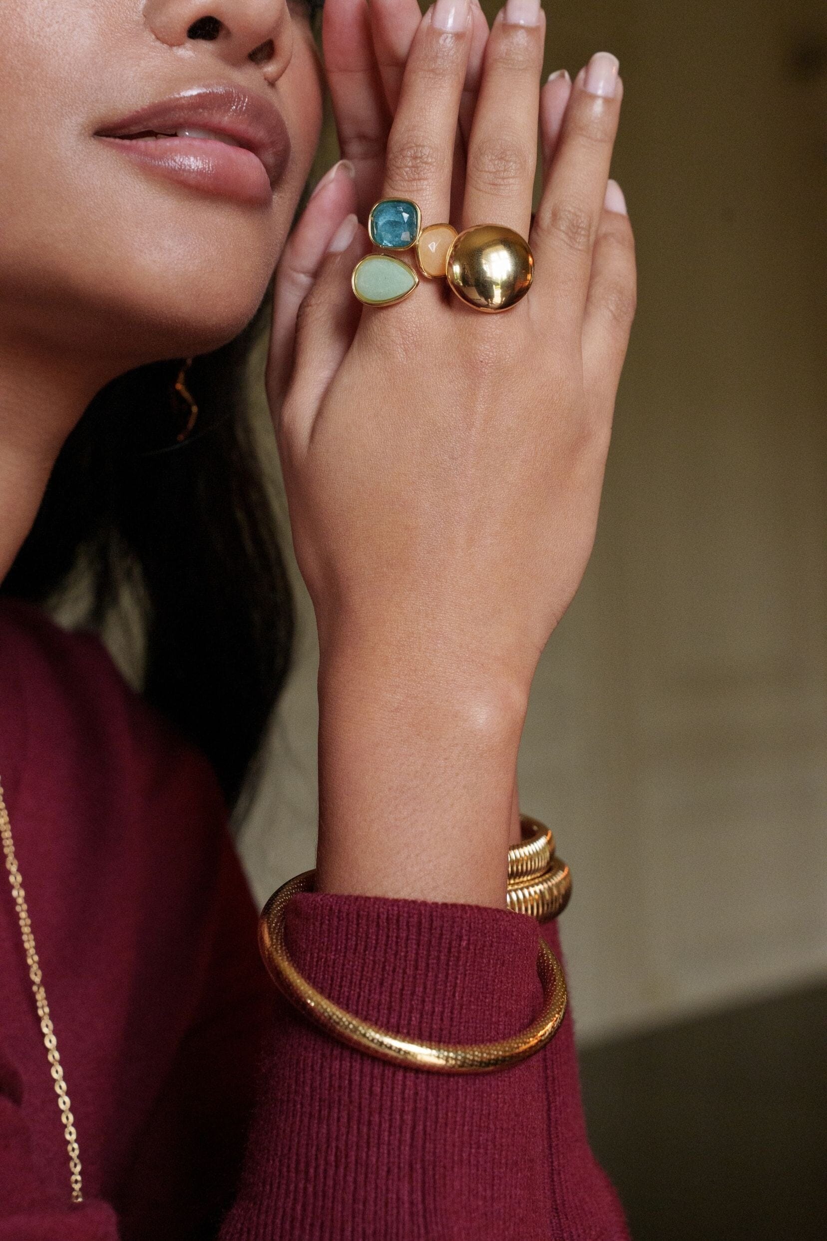 Bague Idrissa (agate verte)