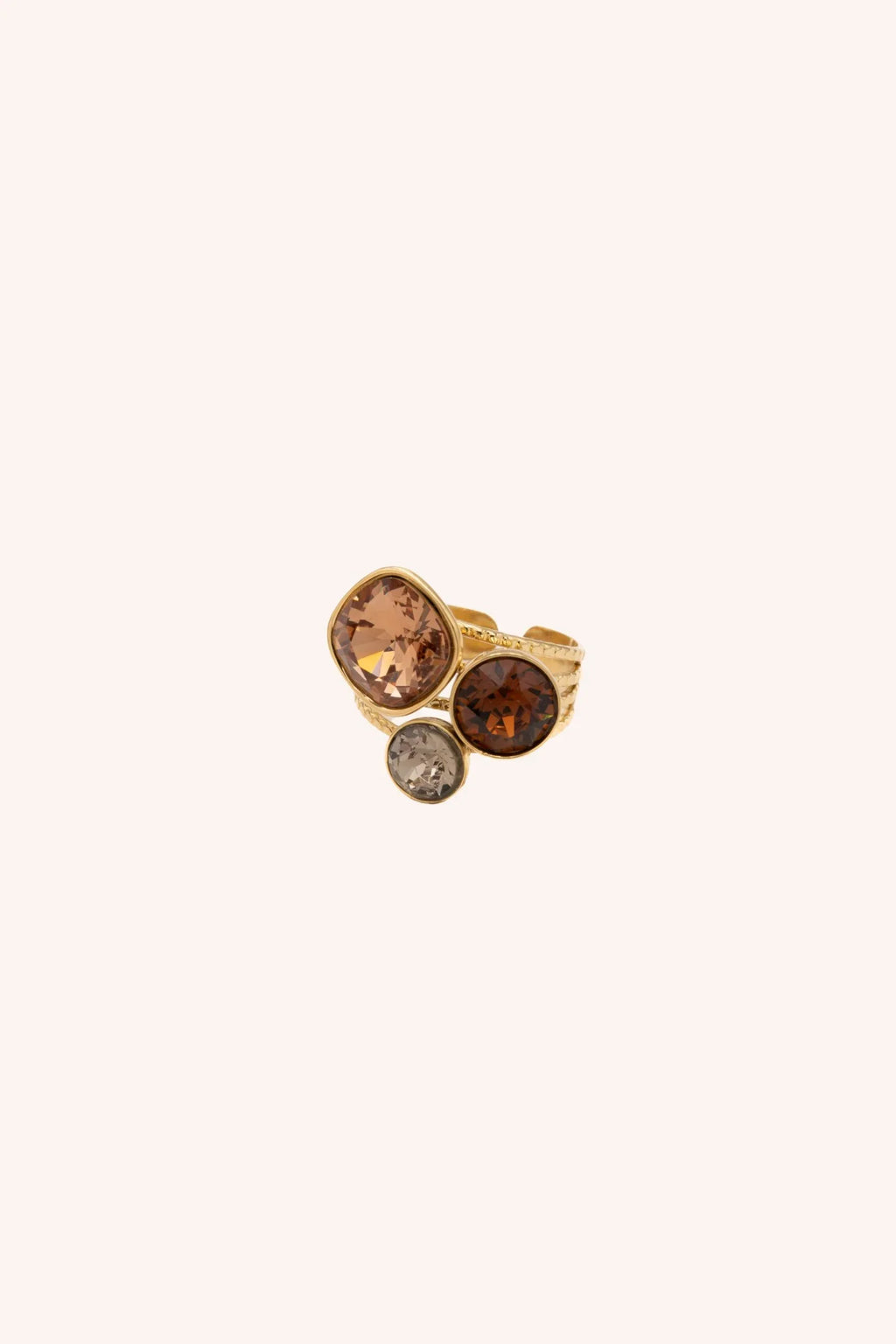 Bague Trilogie (cristal Swarovski® marron clair)