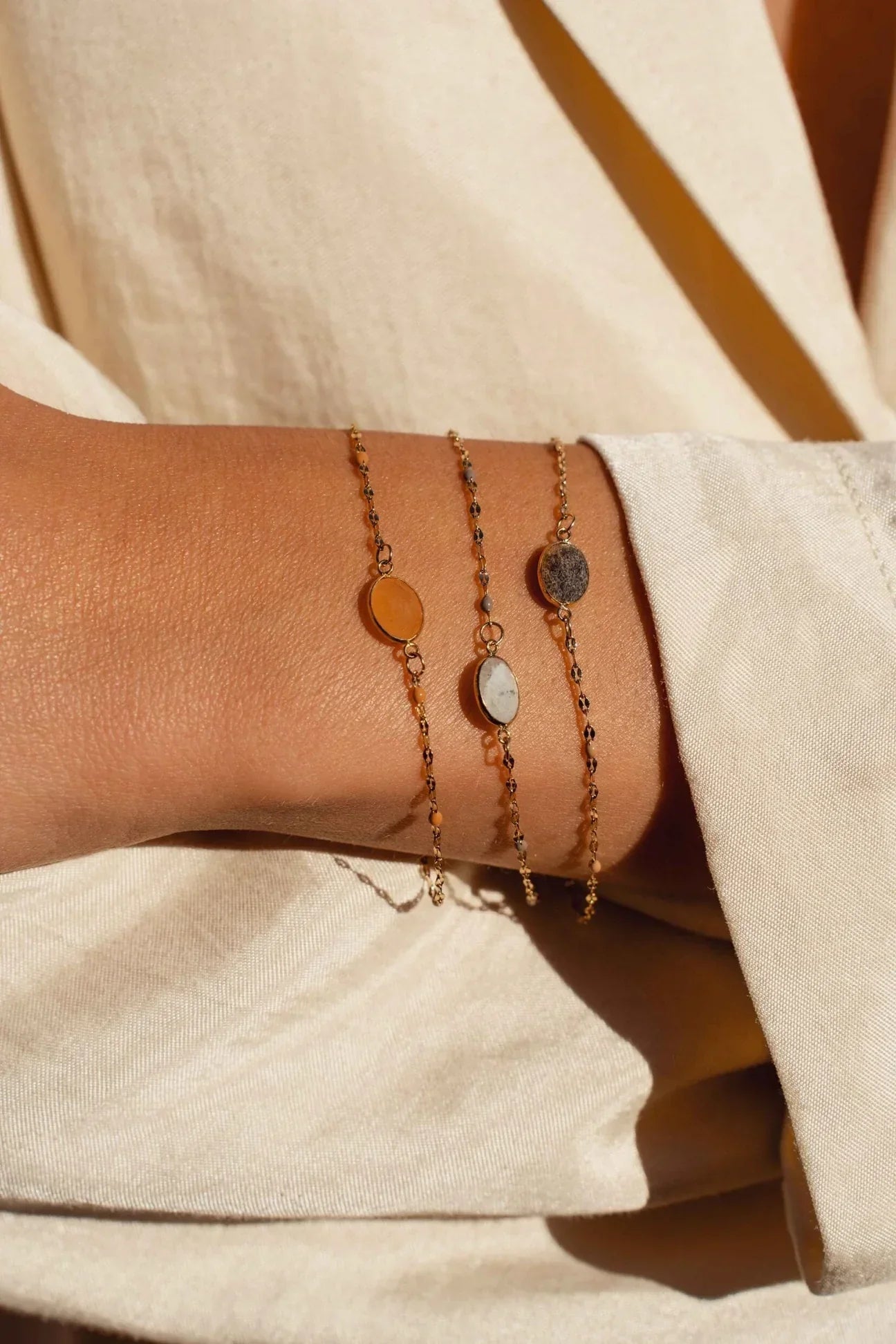 Bracelet Noelynn (agate blanche)