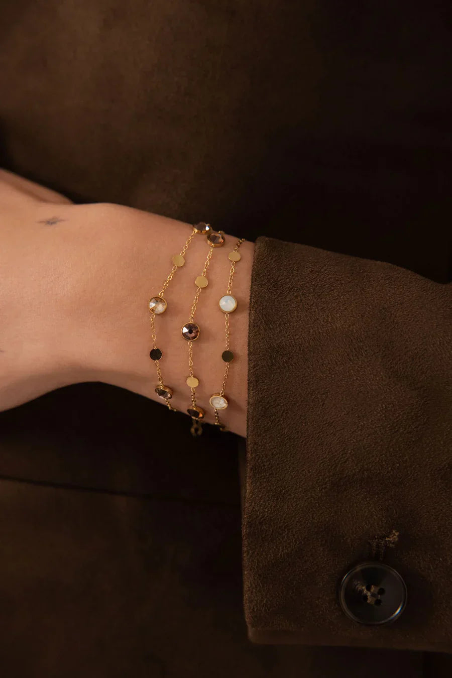 Bracelet riley (cristaux Swarovski® Marron)