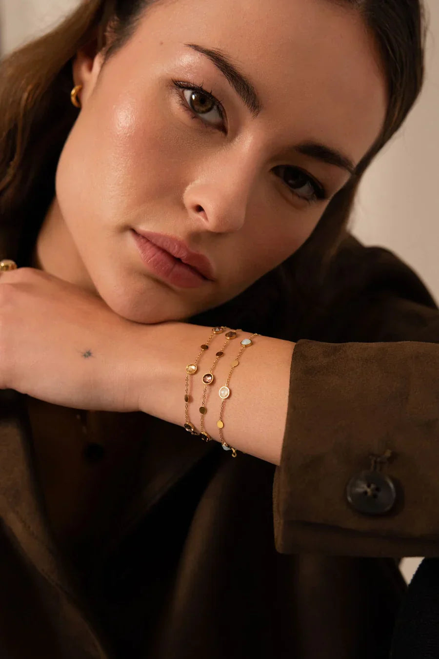 Bracelet riley (cristaux Swarovski® Marron)