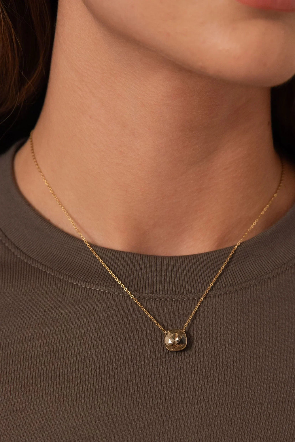 Collier Béa (cristal Swarovski® marron clair)