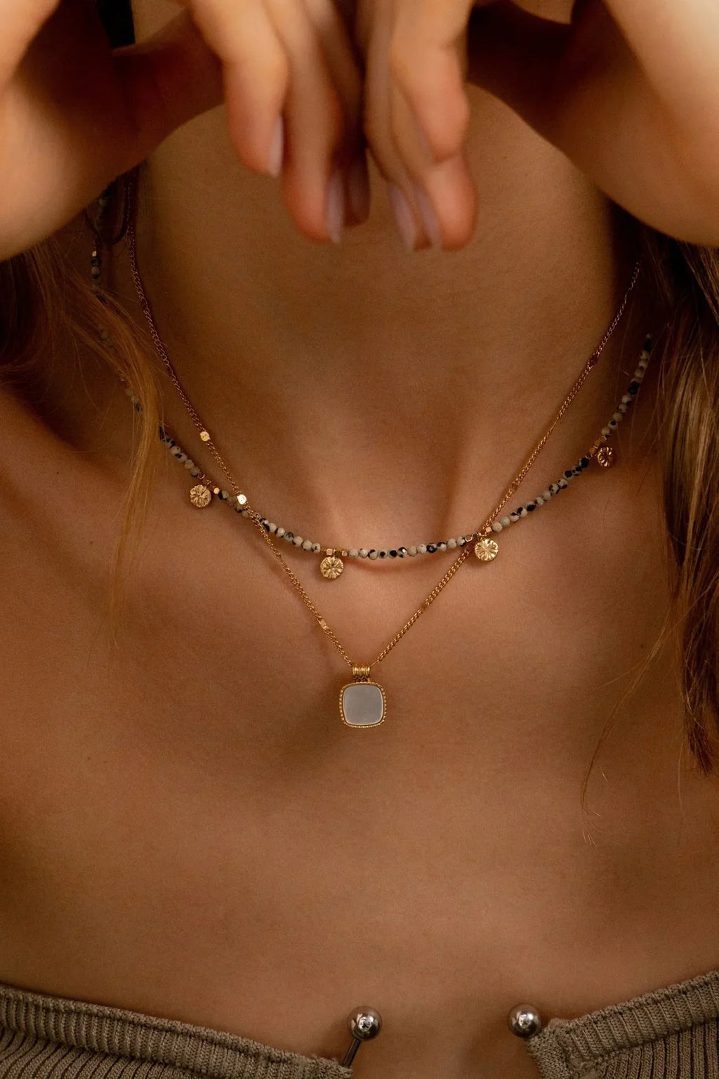 Collier Chloefina (Rhodonite)